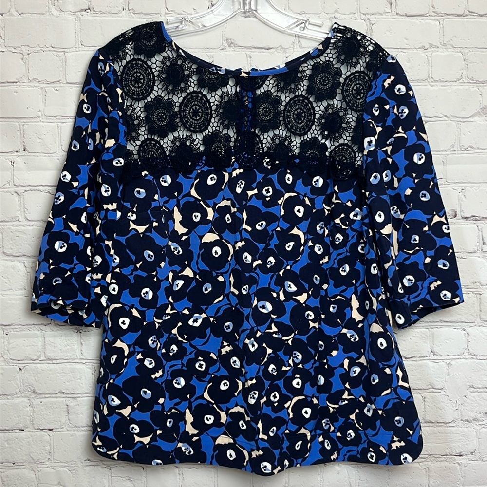 Boden Lace Top Floral Blouse